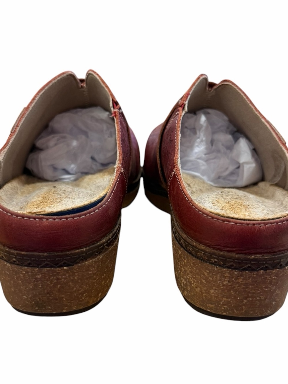 Pikolinos Granada Floral Embossed Leather Clogs Arcilla Red Sz 38 / 7.5-8 - Picture 8 of 12